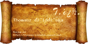Thomasz Áldáska névjegykártya